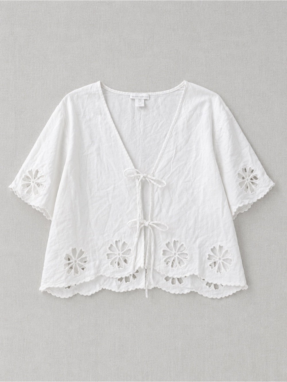 House of Harlow 1960 White Linen-Blend Top